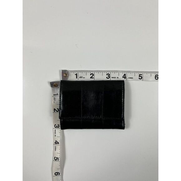 Austin Grey Geniune Eelskin Trifold Keyholder Snap Wallet Black Unisex - Picture 7 of 8